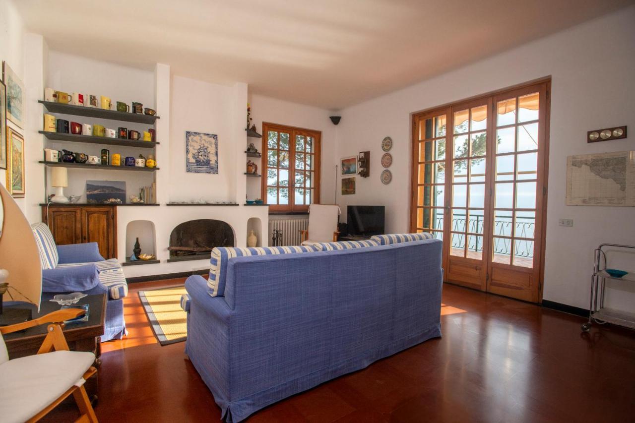 080 - La Villa Storica Il Vigneto 45B, Terrazza Sul Mare - Parcheggio Privato Gratis Moneglia Bagian luar foto