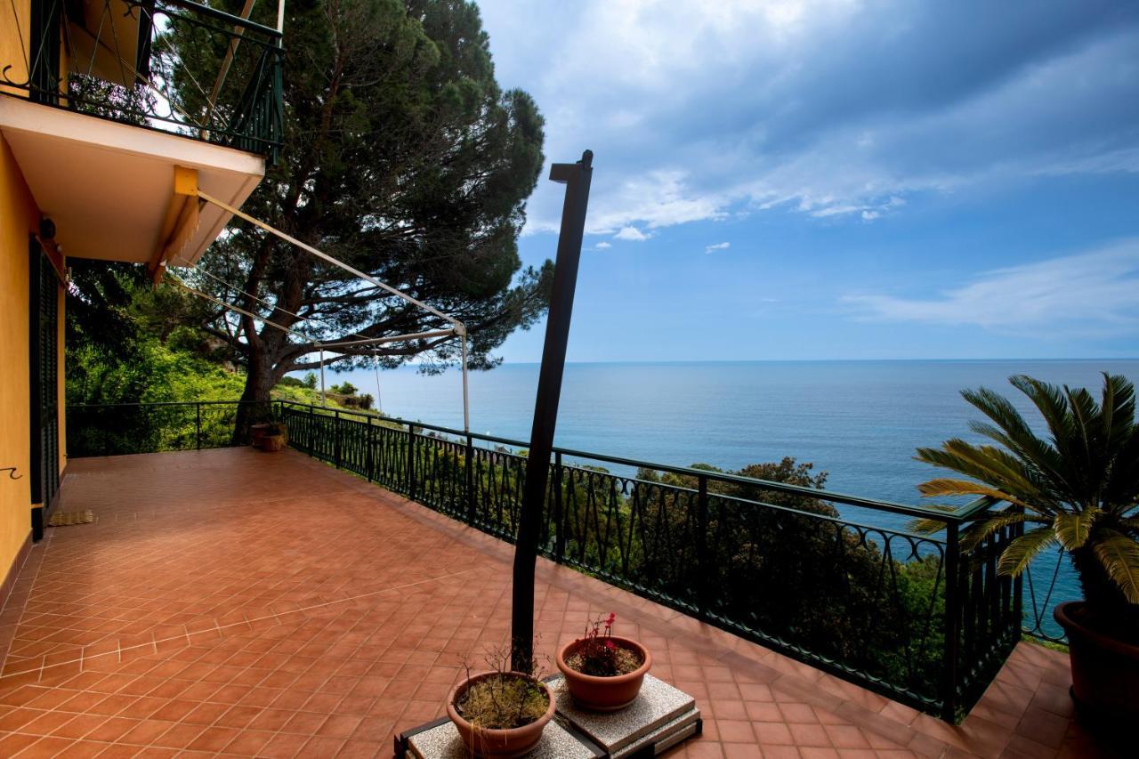080 - La Villa Storica Il Vigneto 45B, Terrazza Sul Mare - Parcheggio Privato Gratis Moneglia Bagian luar foto
